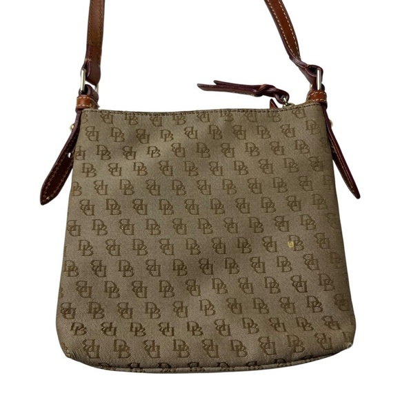 Dooney & Bourke Shoulder Bag Purse Beige / Brown Adjustable Strap Red Liner - Picture 8 of 11